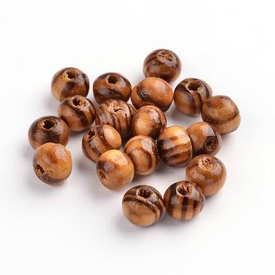 Round Natural Wood Beads