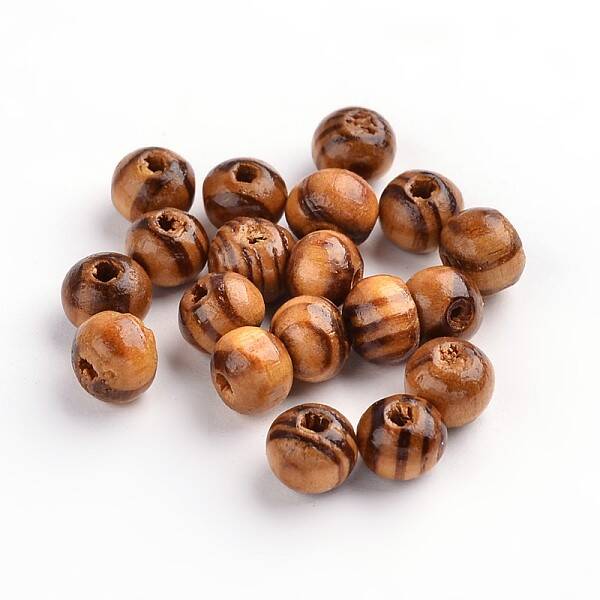 Round Natural Wood Beads