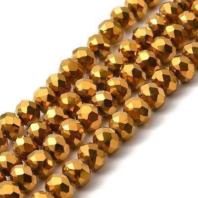 Electroplate Transparent Glass Beads Strands