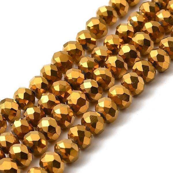 Electroplate Transparent Glass Beads Strands