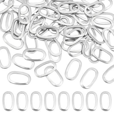 60Pcs Oval 304 Stainless Steel Linking Rings