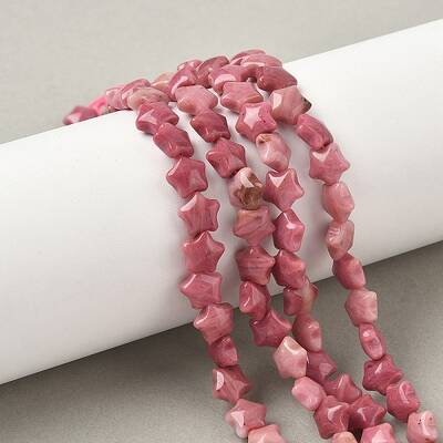 Natural Rhodonite Star Beads Strands