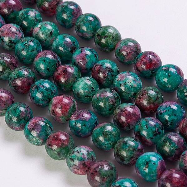Synthetic Ruby in Zoisite Beads Strands