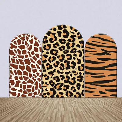 Various Leopard Animals Fur Print Arch Backdrop Kit - Aperturee
