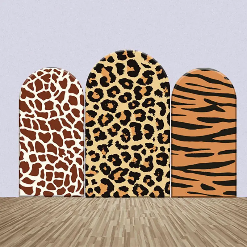 Various Leopard Animals Fur Print Arch Backdrop Kit - Aperturee