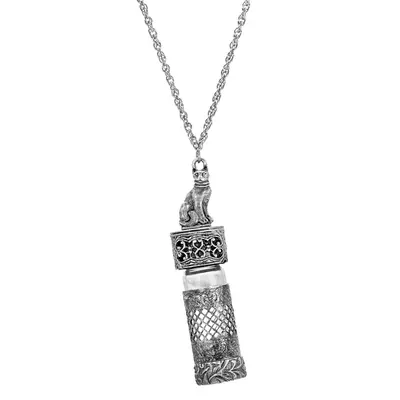 PEWTER SILVER TONE CAT VIAL CAP 30\