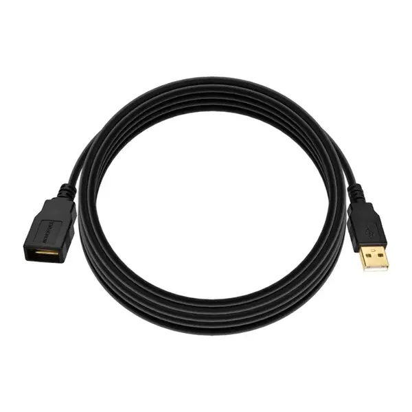 5434 Monoprice USB-A to USB-A Female 2.0 Extension Cable 28/24AWG Gold Plated Black 10ft