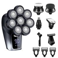 Electric Shaver Set, 6 in 1 Hair Clipper, Rechargeable Hair Trimmer with 8 Cutter Head, Haircut Machine, Manscaped Shaver, Me...