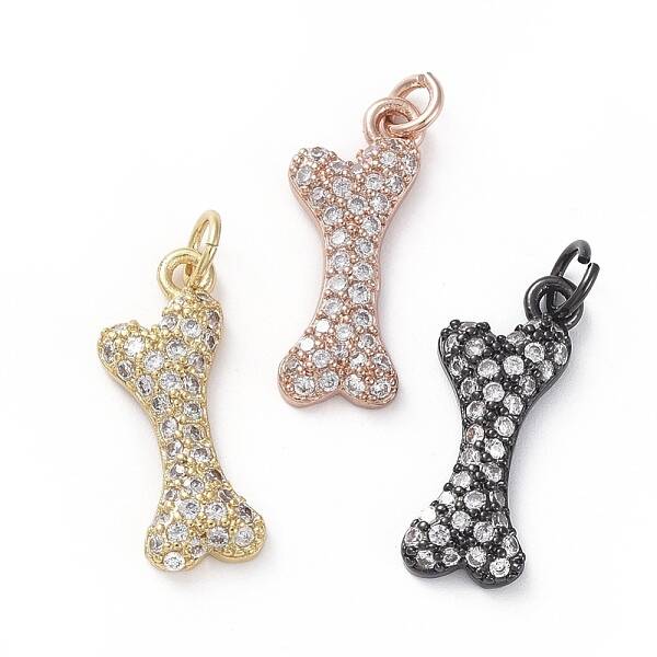 Brass Micro Pave Cubic Zirconia Pendants