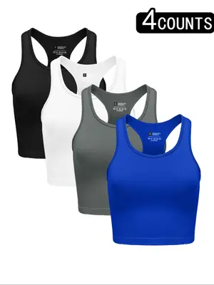 Women's Scoop Neck Sports Vest, Quick Drying Breathable Sports Tank Top for Yoga Gym Workout Running, Ladies Sportswear Cloth...