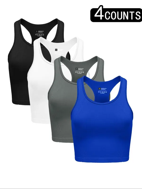 Women's Scoop Neck Sports Vest, Quick Drying Breathable Sports Tank Top for Yoga Gym Workout Running, Ladies Sportswear Cloth...