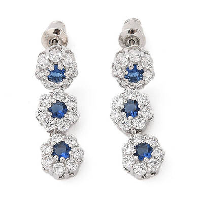Rack Plating Brass Micro Pave Cubic Zirconia Stud Earrings