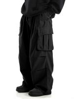 Men's Regular Fit Solid Drawstring Cargo Pants, Casual Fitted Pocket Elastic Waist Trousers for Daily Wear, Streetwear Men's ...