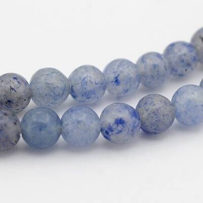 Dyed & Heated Natural Blue Aventurine Round Beads Strands