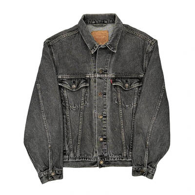 Levis Oversized Denim Jacket - Large Grey Cotton