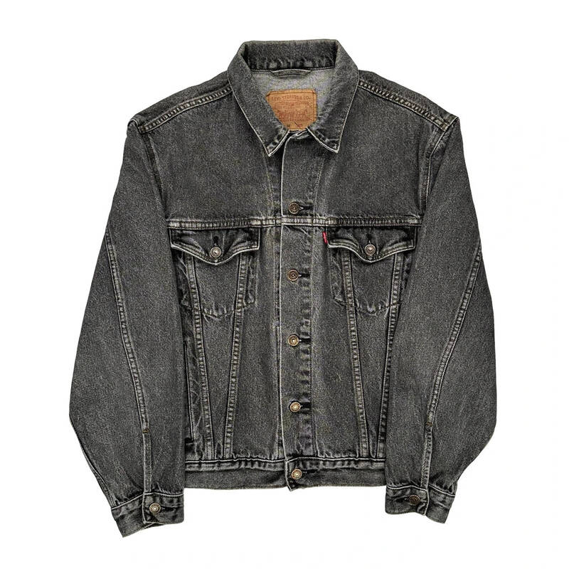 Levis Oversized Denim Jacket - Large Grey Cotton