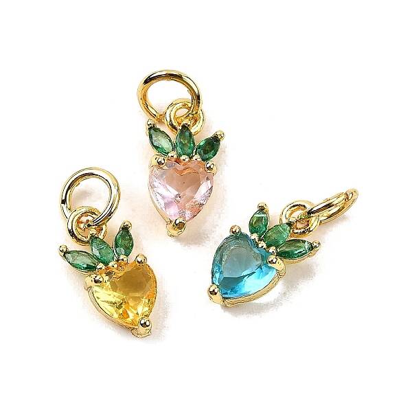 Brass Micro Pave Cubic Zirconia Charms