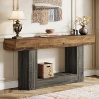 Spaco 63-Inch Long Console Table, 2-Tier Entryway Table Sofa Table with Storage, Farmhouse Wood Behind Couch Table for Living...