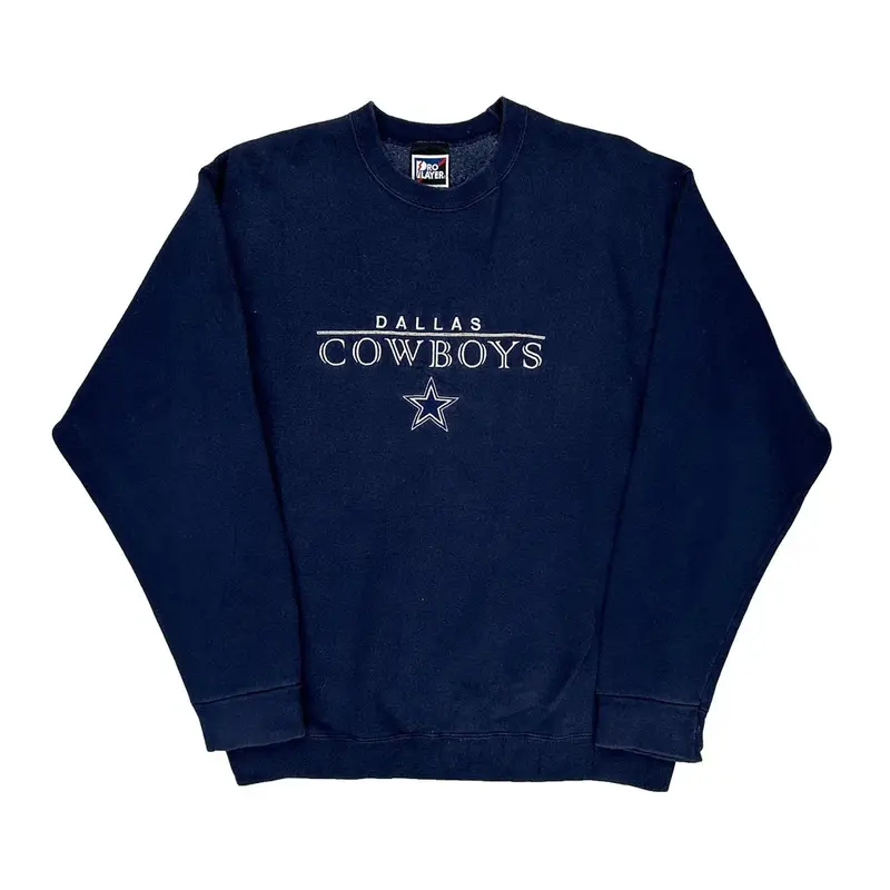 Dallas Cowboys Pro Player Nfl Sweatshirt - Large Navy Cotton Blend
