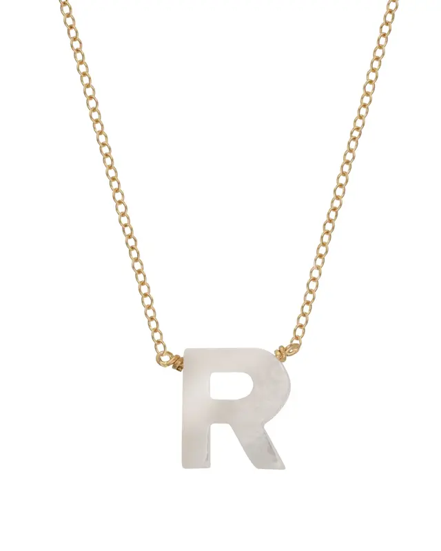 Dawn Initial Necklace | Metal Color: Gold | Style: R