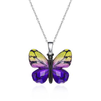 Butterfly Resin Pendant Necklaces