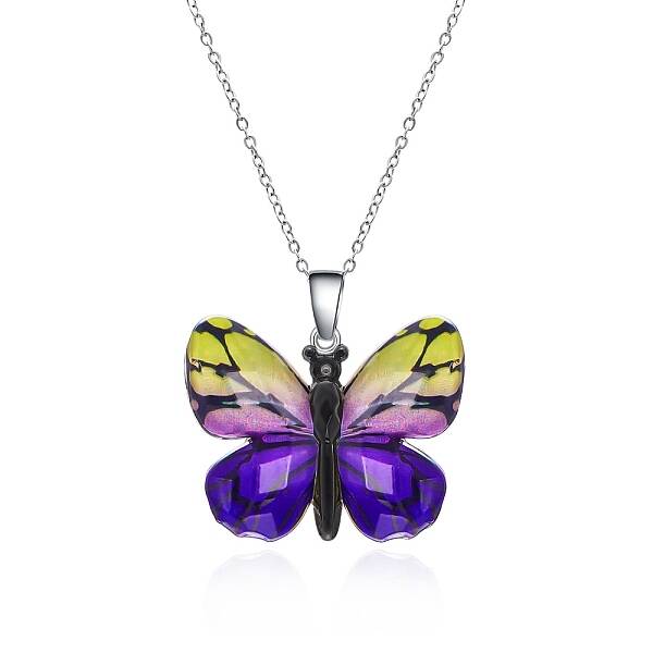 Butterfly Resin Pendant Necklaces