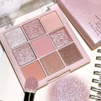 9 Colors Eyeshadow Palette, Matte and Glitter Eye Shadows Palette, Long Lasting Shimmering Eye Shadow Makeup Products, Eye Ma...