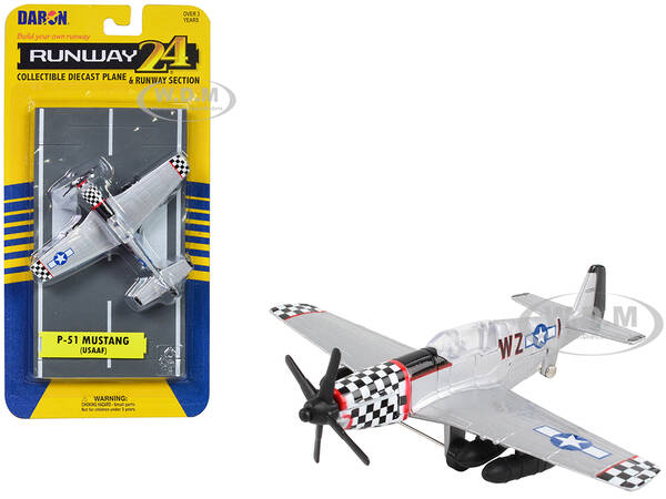 North American P-51 Mustang Fighter Aircraft Silver Metallic \