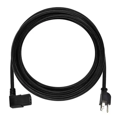 7686 Monoprice Right Angle Power Cord NEMA 5-15P to Right Angle IEC 60320 C13 14AWG 15A/1875W SJT 125V Black 15ft