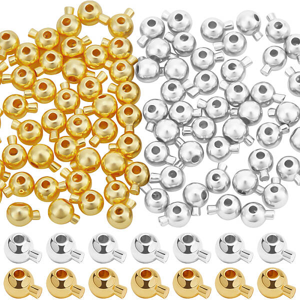 100Pcs 2 Colors Brass Crimp Beads