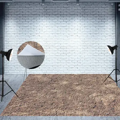 Brown Soil Sand Gravel Pattern Fabric Floor Backdrop - Aperturee