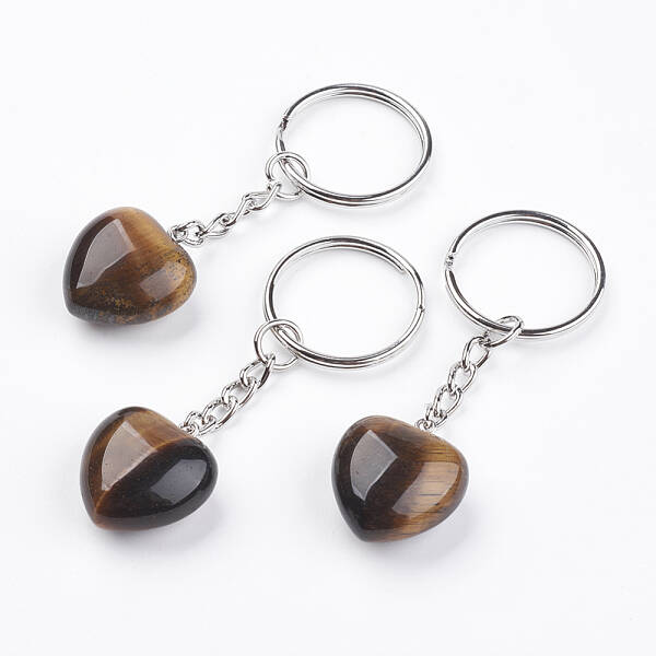 Natural Tiger Eye Keychain