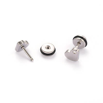 304 Stainless Steel Heart Earlobe Plugs