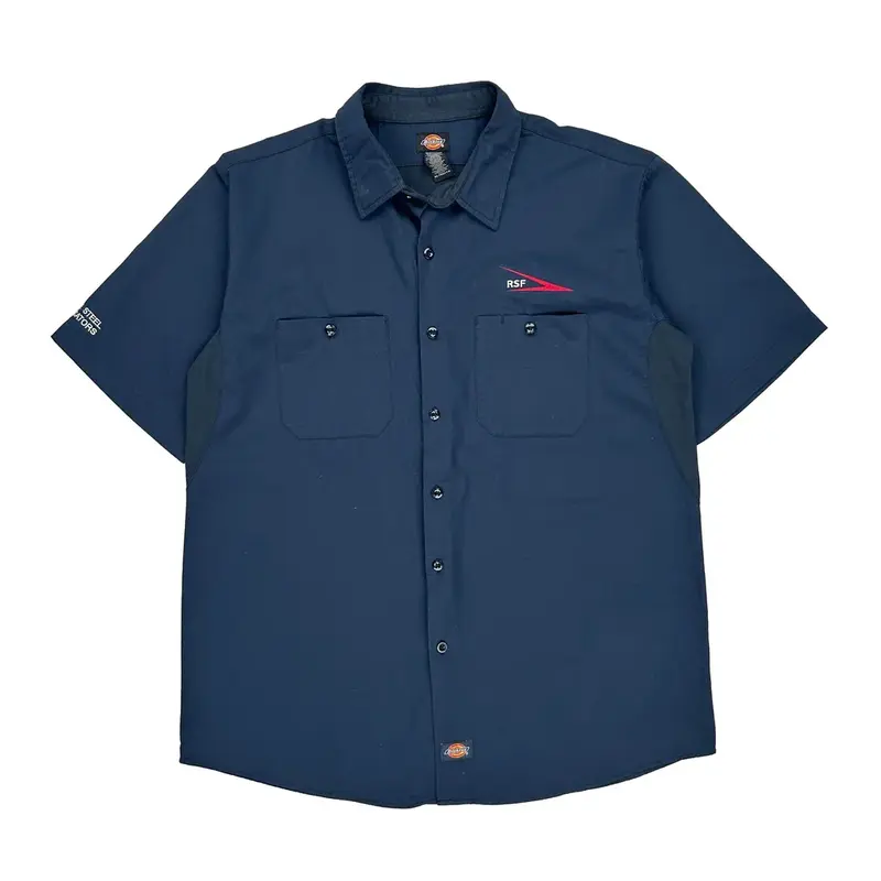 Rsf Dickies Short Sleeve Shirt - XL Blue Polyester Blend