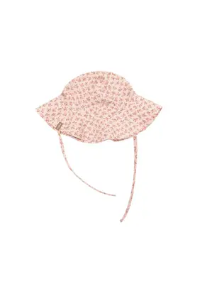 Girl's sun hat with Floral print | Size: 2-4y (52/54cm)
