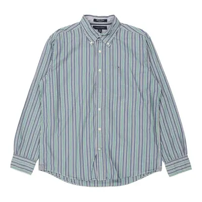 Tommy Hilfiger Striped Shirt - Large Blue Cotton