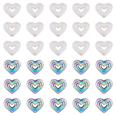 50Pcs 2 Colors Plating Acrylic Beads