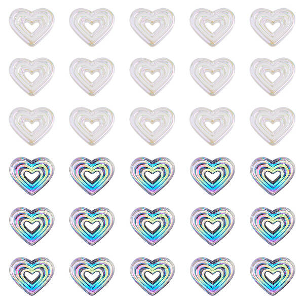 50Pcs 2 Colors Plating Acrylic Beads