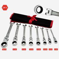 12-piece Flex-Head Ratcheting Combination Wrench Set, Metric 8-17 mm, Precise 72-Teeth, Heavy Duty Cr-V Constructed, Chrome V...