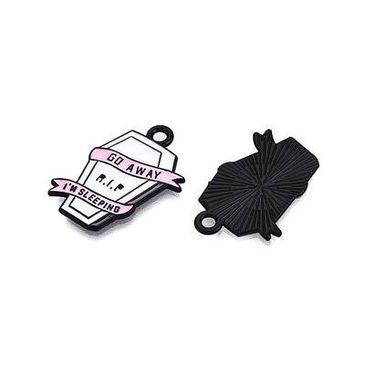 Halloween Theme Spray Painted Alloy Enamel Pendants