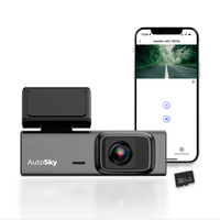 AutoSky Dash Cam 2K WiFi - Dash Camera for Cars with 32GB Memory Card, Loop Recording and G-Sensor