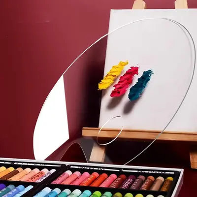 Acrylic Paint Palette, 1 Count Clear Oval Shape Palette, Painting Art Supplies For Art Lovers