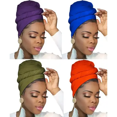 Turban Head Wraps for Black Women Hair Wraps Stretch Soft Jersey Hijab Scarf Headwraps Headband