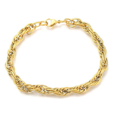 Ion Plating(IP) 304 Stainless Steel Rope Chain Bracelets