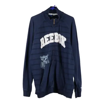 Reebok Spellout Zip Up - 2XL Blue Cotton