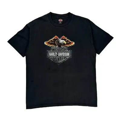 Harley Davidson Graphic T-Shirt - XL Black Cotton
