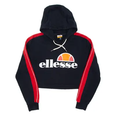 ELLESSE Cropped Womens Blue Hoodie UK 10