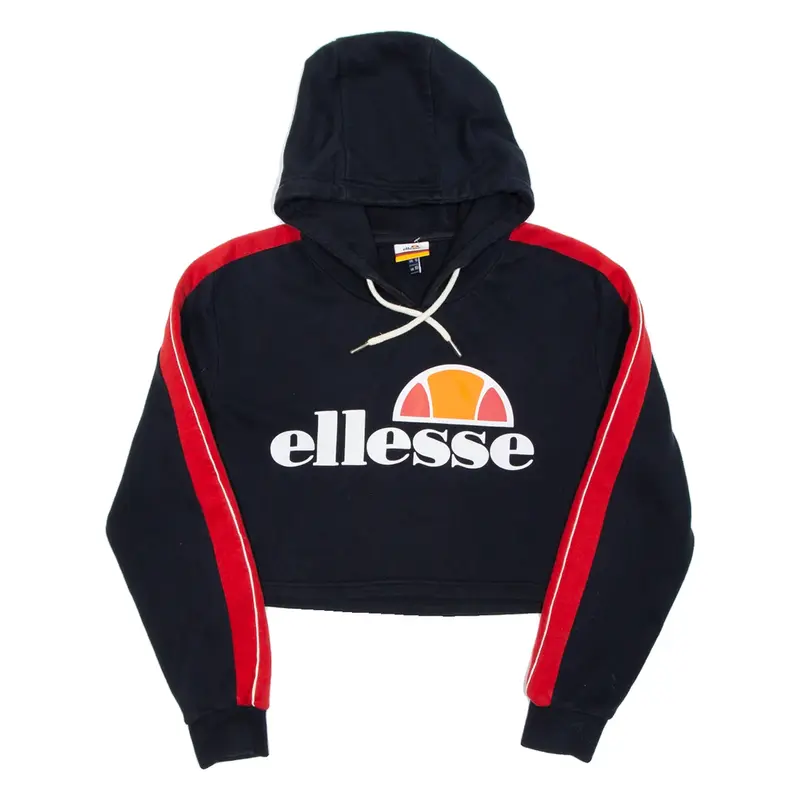 ELLESSE Cropped Womens Blue Hoodie UK 10