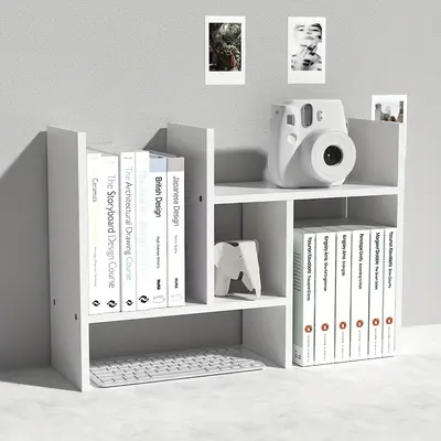 Wooden Desktop Storage Rack, 1 Count Portable Bookshelf for Bedroom Dormitory, Desk Organization Rack, Office Organization Ra...