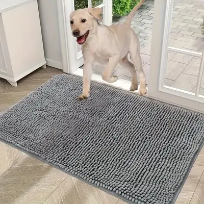 Dog Door Mat For Muddy Paws, Absorbs Moisture And Dirt, Absorbent Non-Slip Washable Mat, Quick Dry Microfiber, Mud Mat For Do...